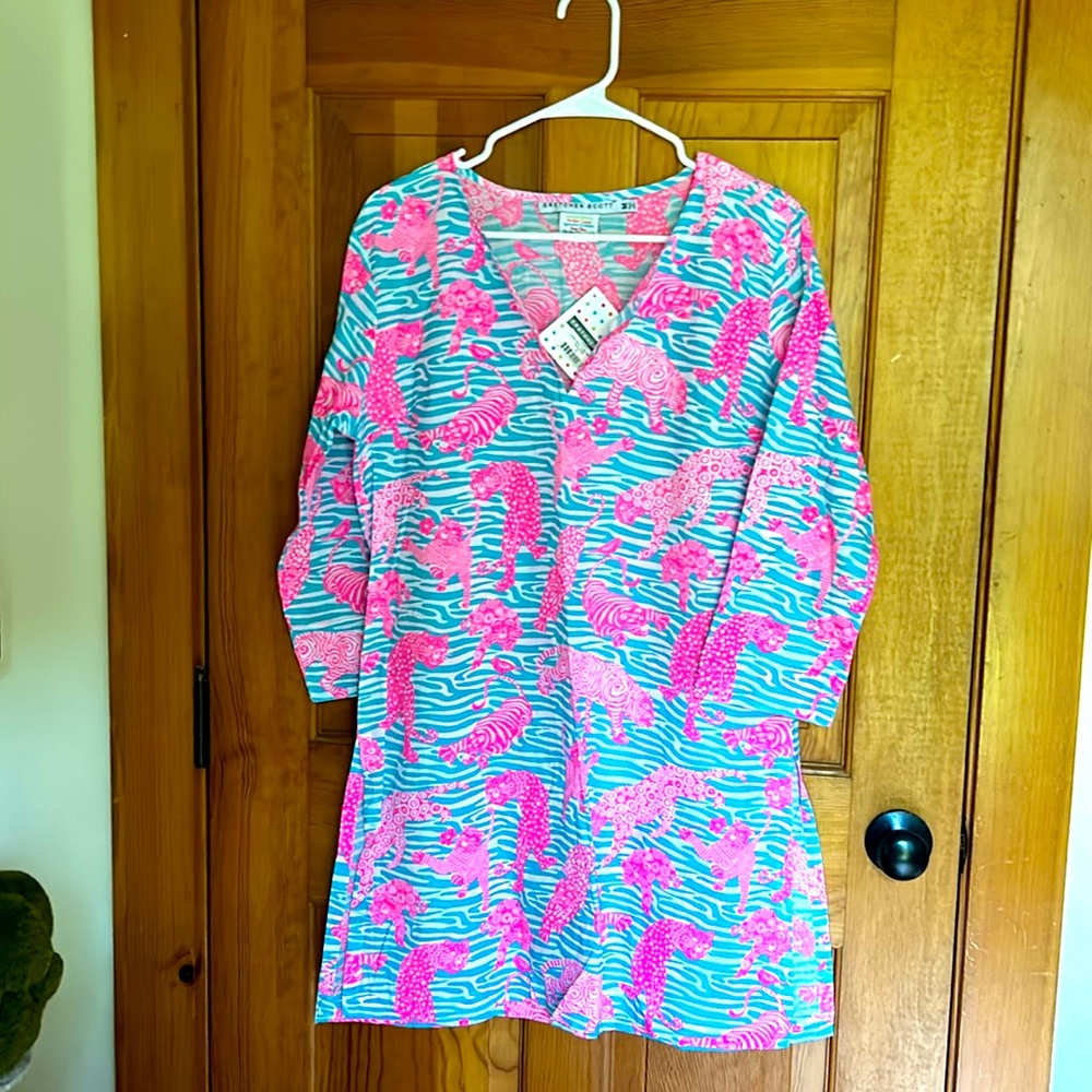 NWT Gretchen Scott Tiger Tails Tunic Coverup Animal Print M